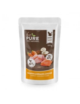 Be Pure Saumon et poulet bio, légumes sachet 100 g