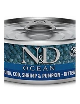 Farmina N&D Ocean Kitten Thon,cabillaud, crevettes&potiron boîte 70 g