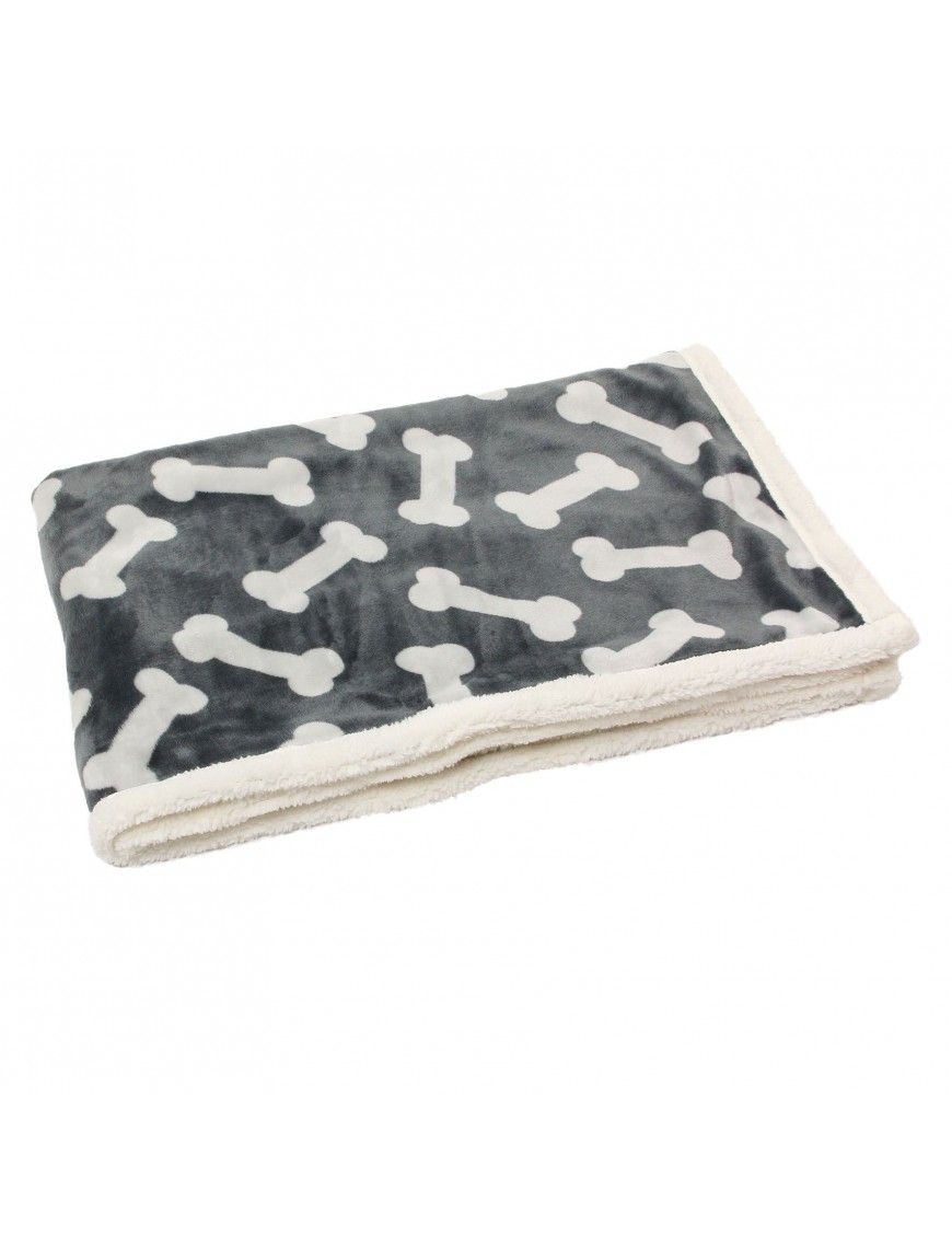 Couverture Osa Gris avec motifs os