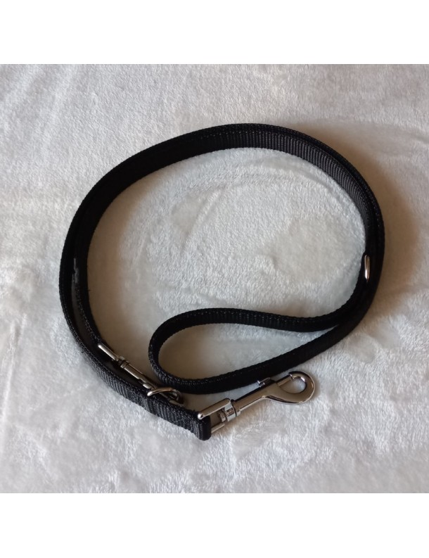 Laisse courte Noire 130 cm 2 pos.