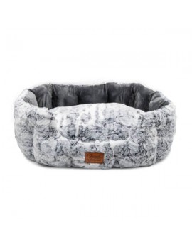 Lit douillet rond gris
