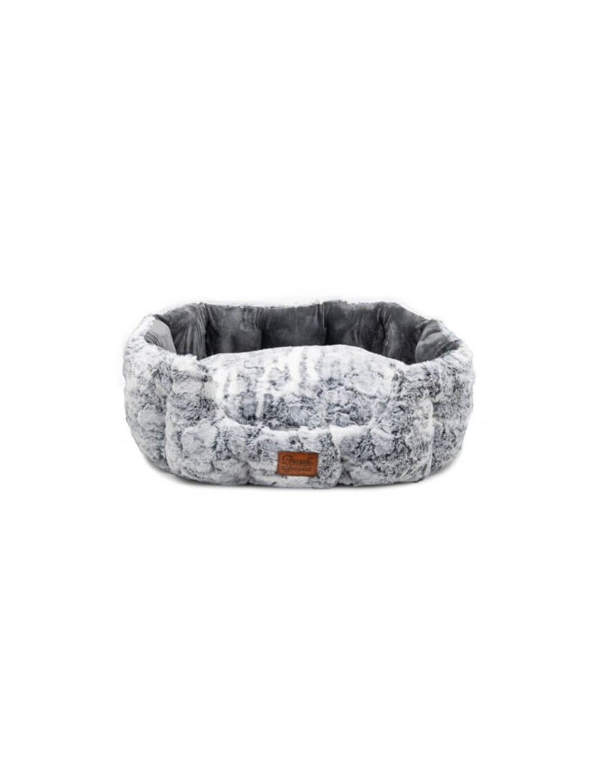 Lit douillet rond gris