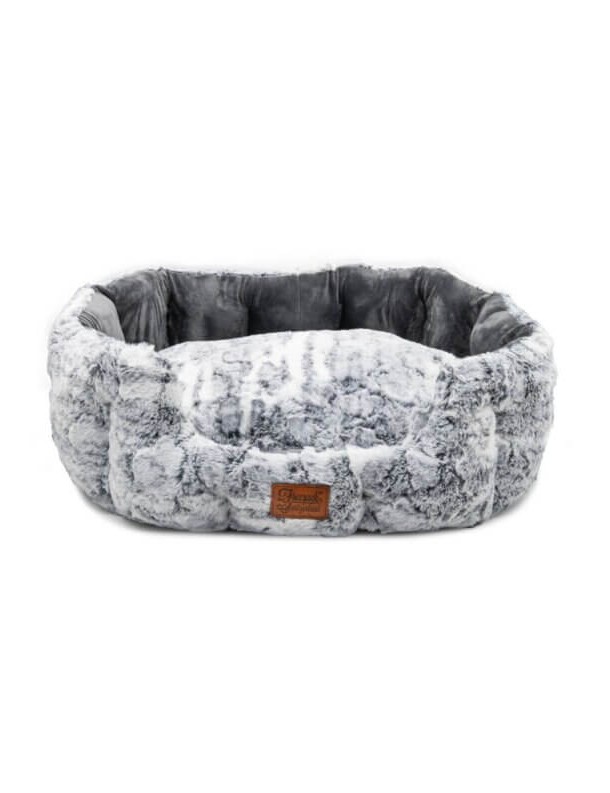 Lit douillet rond gris