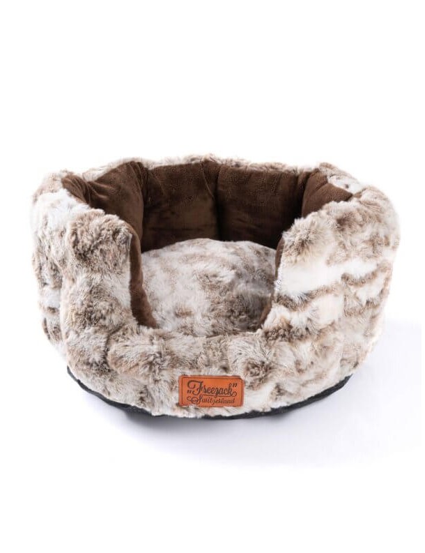 Lit doux et moelleux rond brun/beige M
