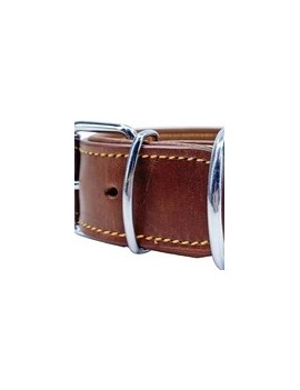 Collier cuir Nature brun, doublé cuir