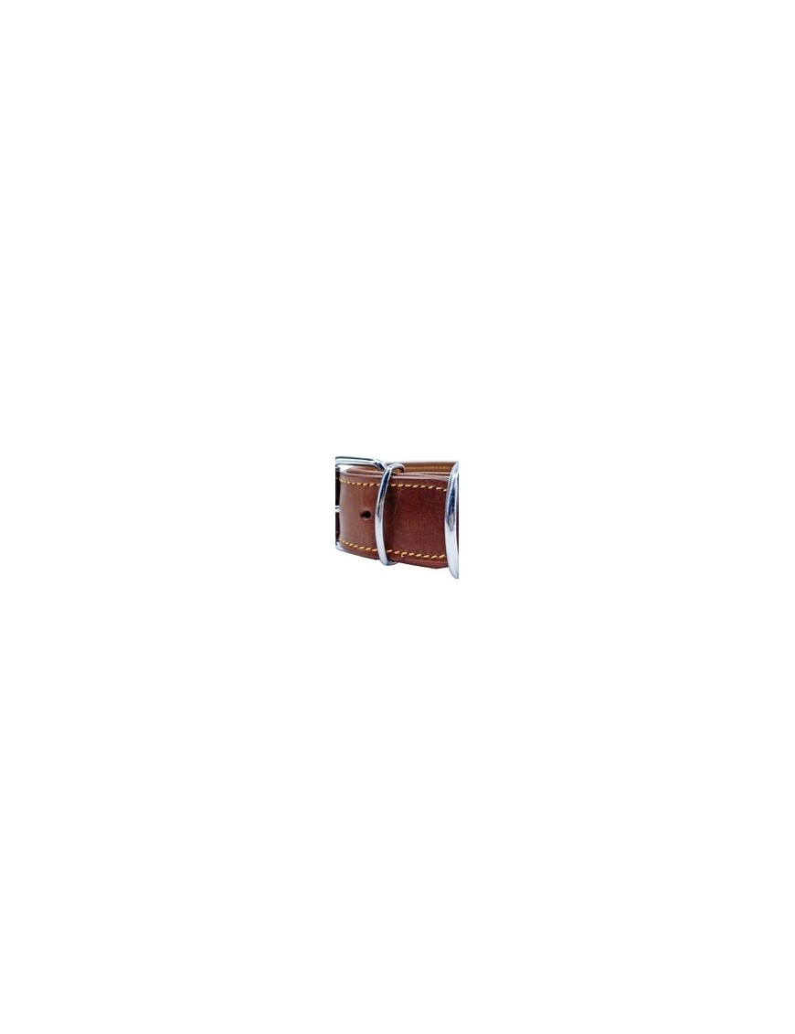 Collier cuir Nature brun, doublé cuir