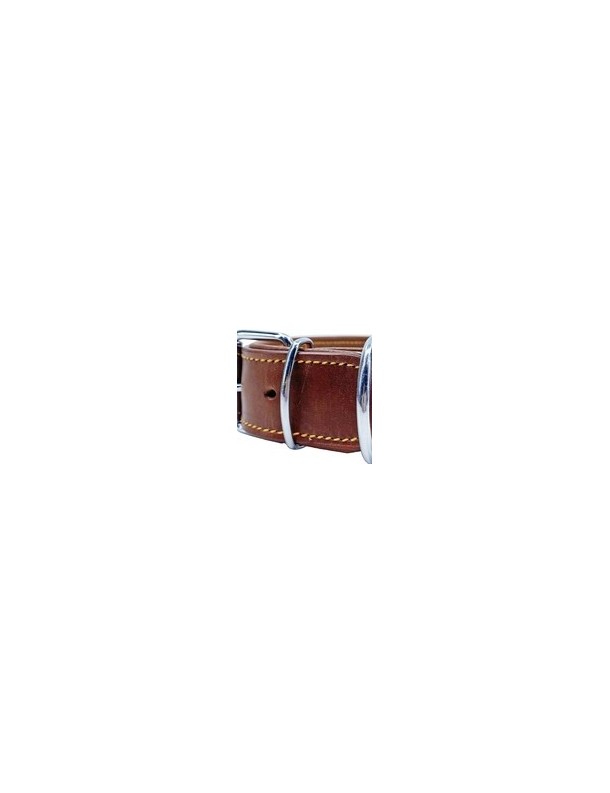 Collier cuir Nature brun, doublé cuir