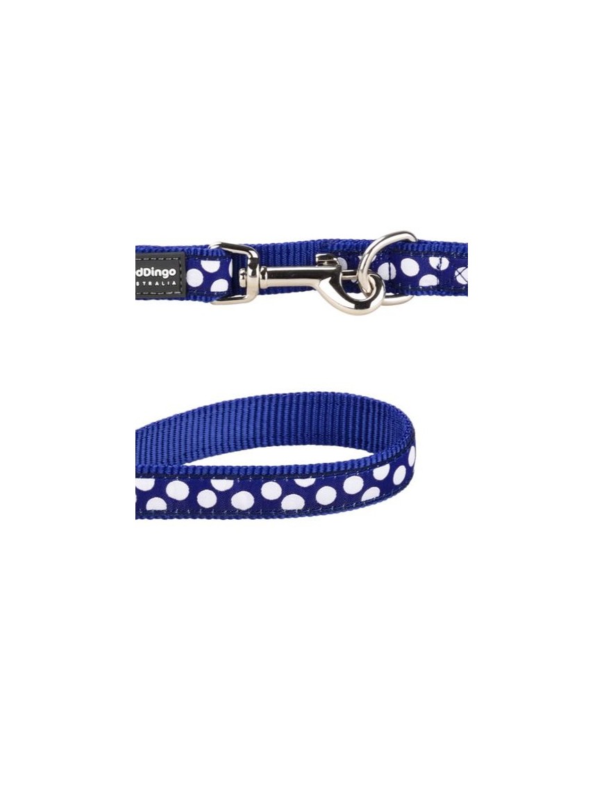 Red Dingo Laisse à pois bleu foncé XS