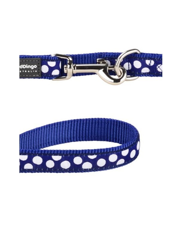 Red Dingo Laisse à pois bleu foncé XS