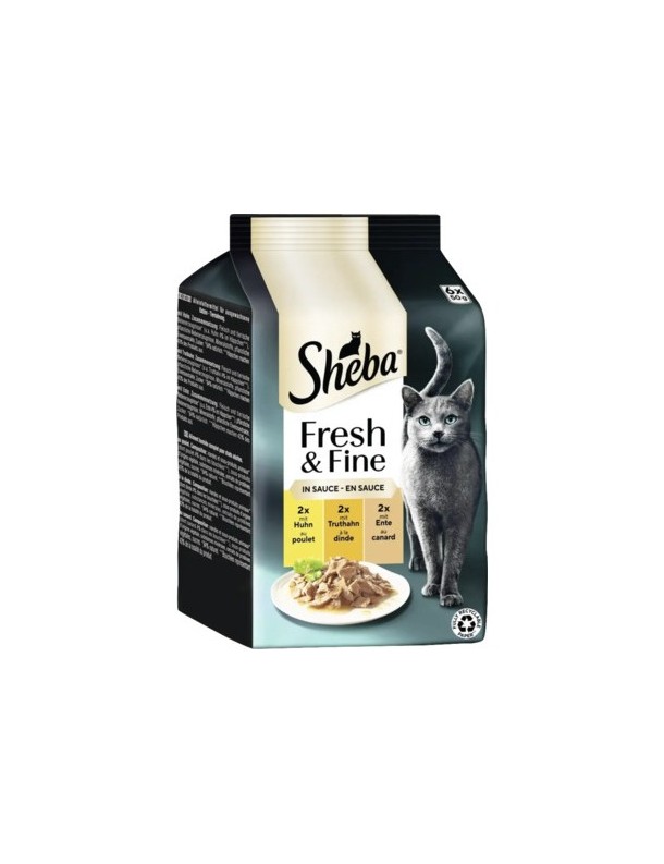 Sheba Fresh & Fine Poulet/dinde/canard en sauce 6x50 g