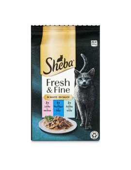 Sheba Fresh & Fine Saumon/thon/truite en sauce 6x50 g