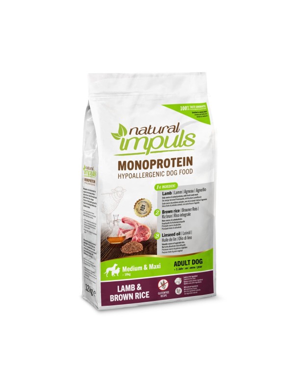 Natural Impuls Agneau&riz brun 12 kg