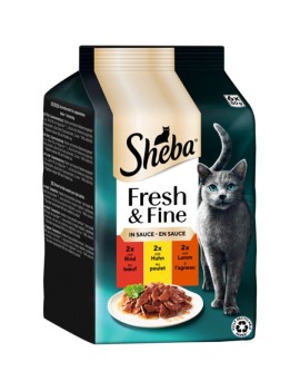 Sheba Fresh & Fine Boeuf/poulet/agneau en sauce 6x50 g