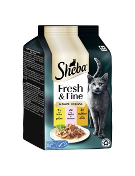 Sheba Fresh & Fine Poulet/saumon/dinde en sauce 6x50 g