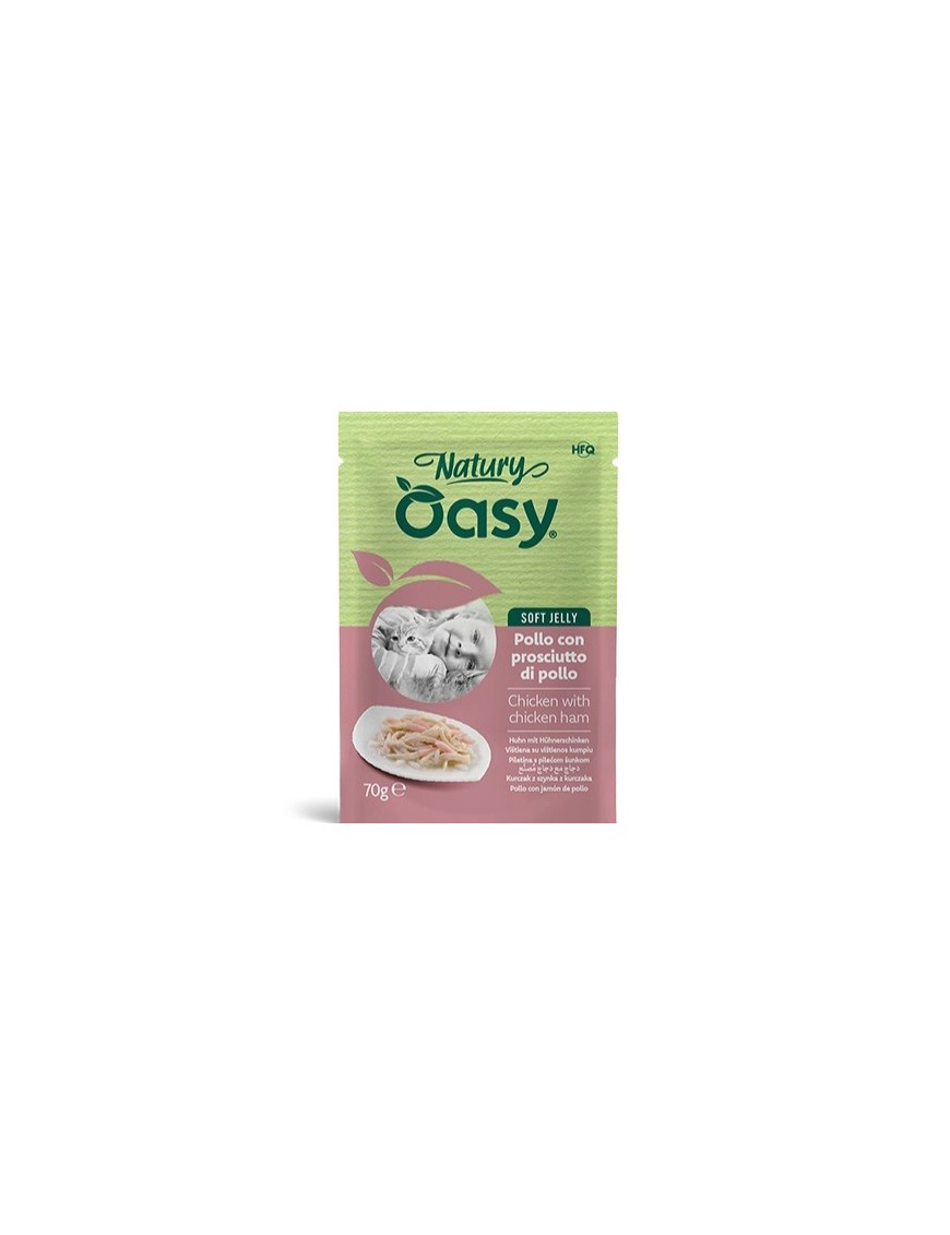 Oasy Natury Adulte Poulet & jambon sachet gelée 70 g