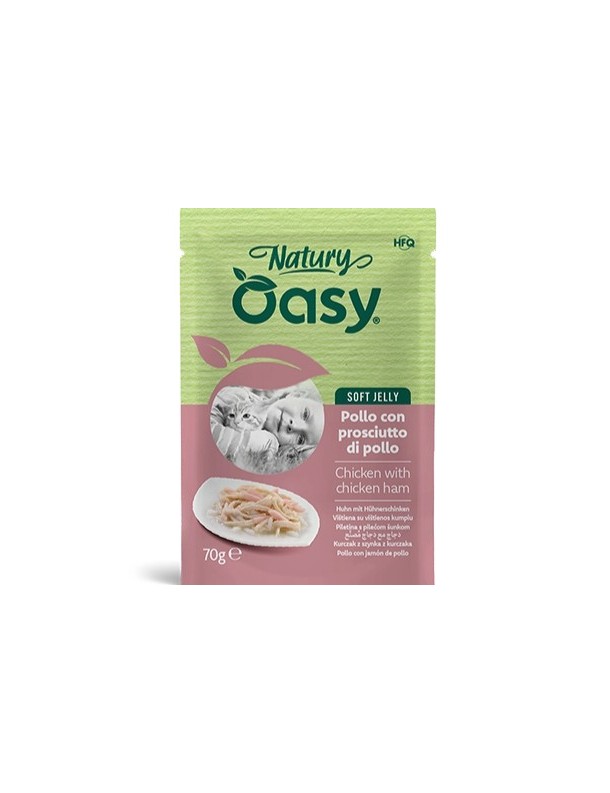 Oasy Natury Adulte Poulet & jambon sachet gelée 70 g