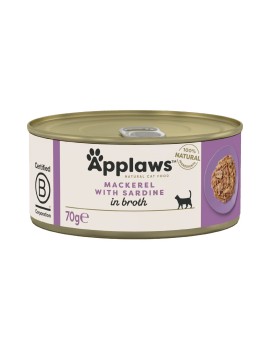 Applaws Natural Cat Maquereau avec sardines boîte 70 g