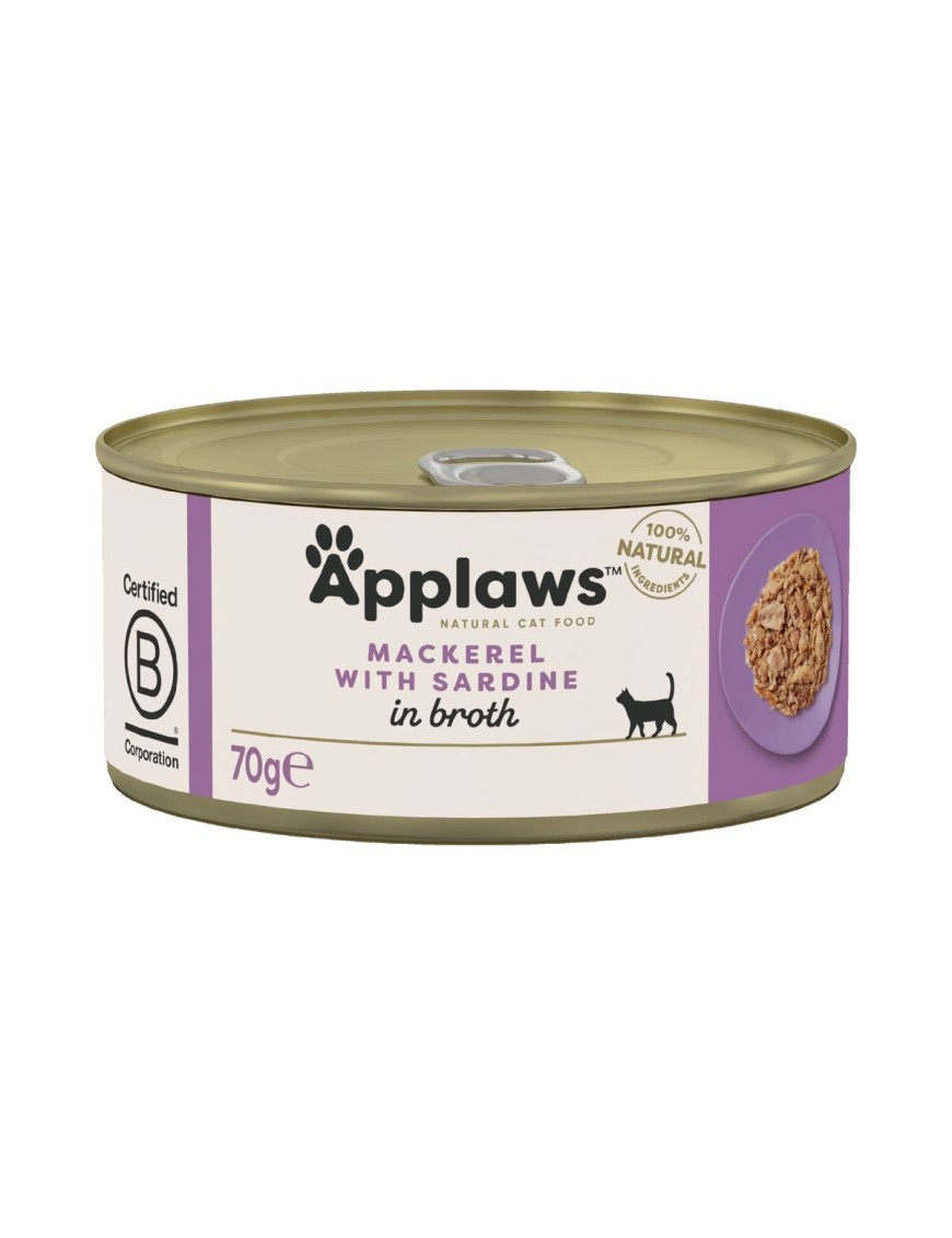 Applaws Natural Cat Maquereau avec sardines boîte 70 g