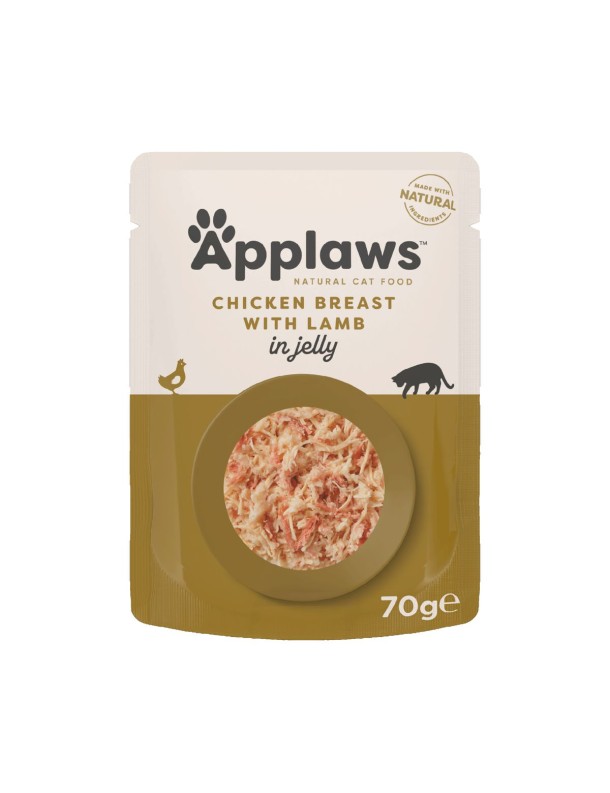 Applaws Natural Cat Blanc de poulet avec agneau en gelée sachet 70g