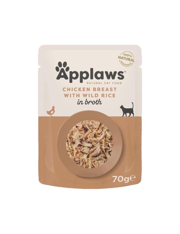 Applaws Natural Cat Blanc de poulet avec riz sauvage sachet 70g