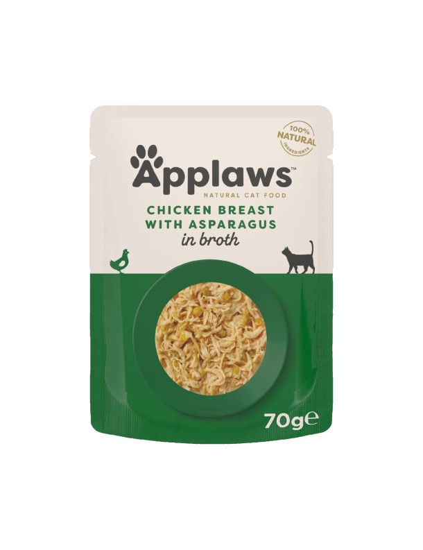 Applaws Natural Cat Blanc de poulet avec asperges sachet 70g