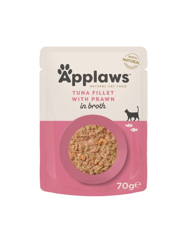 Applaws Natural Cat Filet de thon avec crevettes sachet 70g